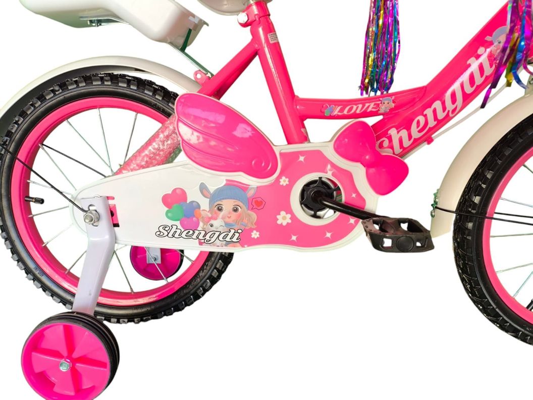 Bicicleta Aro 16 Infantil  Con Peluchero Rosado  Shengdi                -5