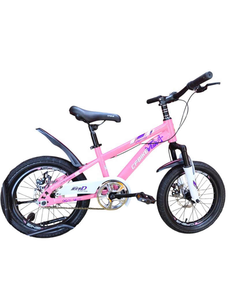 Bicicleta Aro 16 Cfbike Con Freno Disco Rosado Blanco