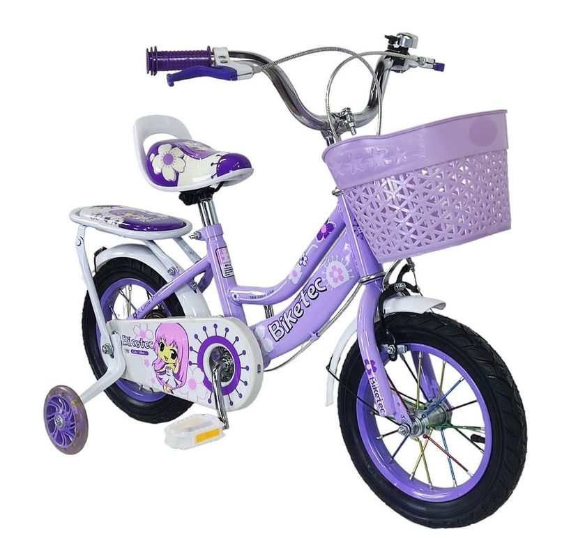 Bicicleta Aro 12 Infantil Biketec Lila-0