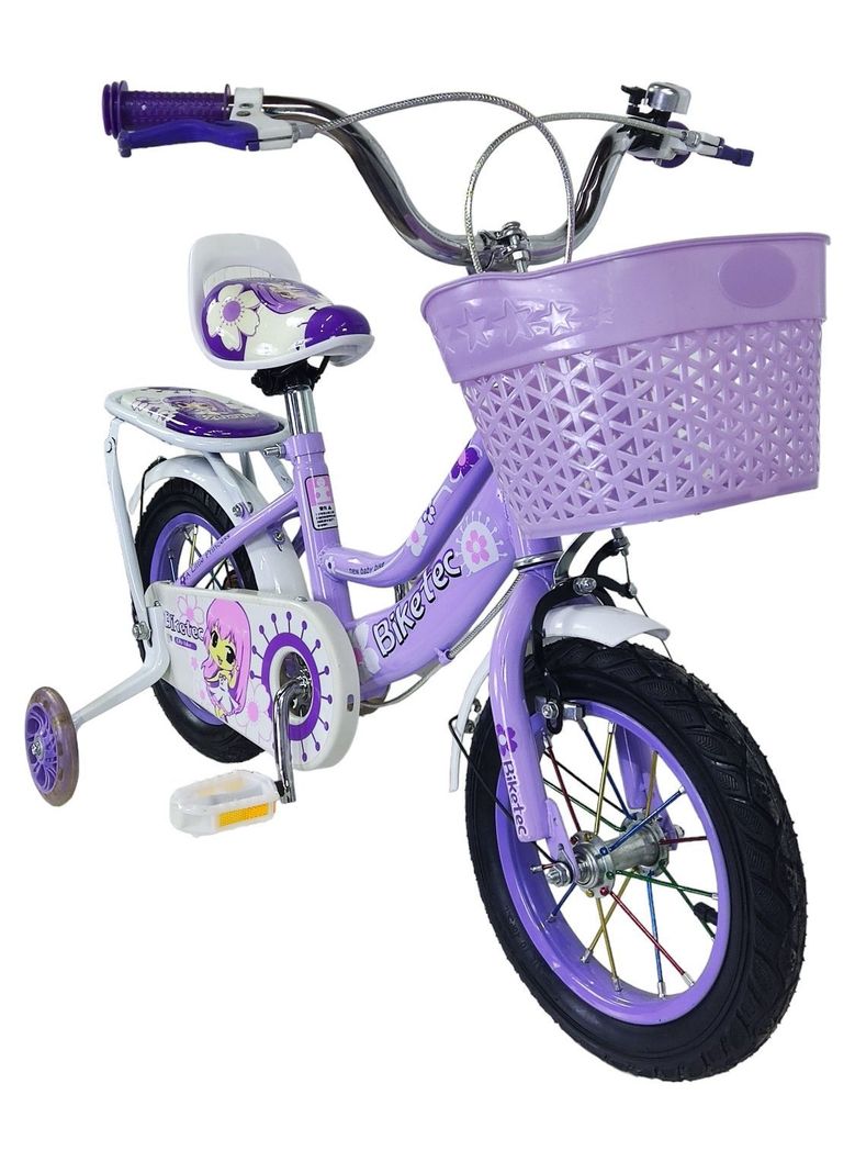 Bicicleta Aro 12 Infantil Biketec Lila-4