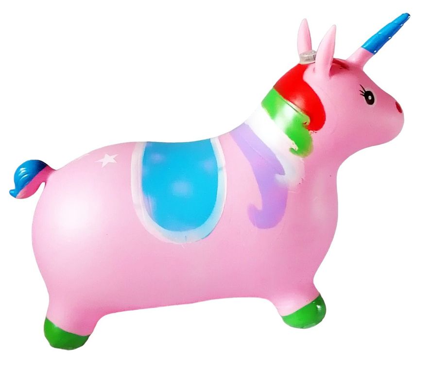 Unicornio Saltarín Inflable Con Sonido – Rosado-0