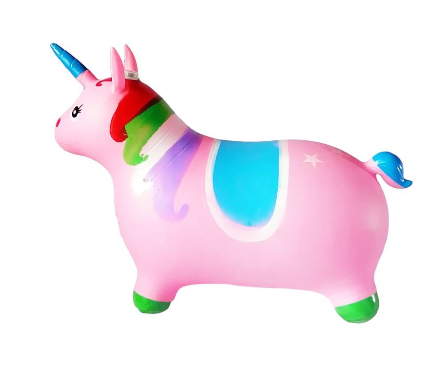 Unicornio Saltarín Inflable Con Sonido – Rosado-1