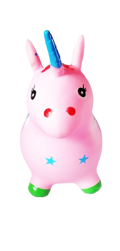 Unicornio Saltarín Inflable Con Sonido – Rosado-2