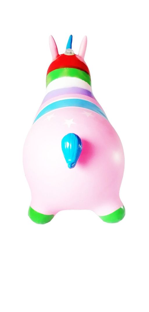 Unicornio Saltarín Inflable Con Sonido – Rosado-3