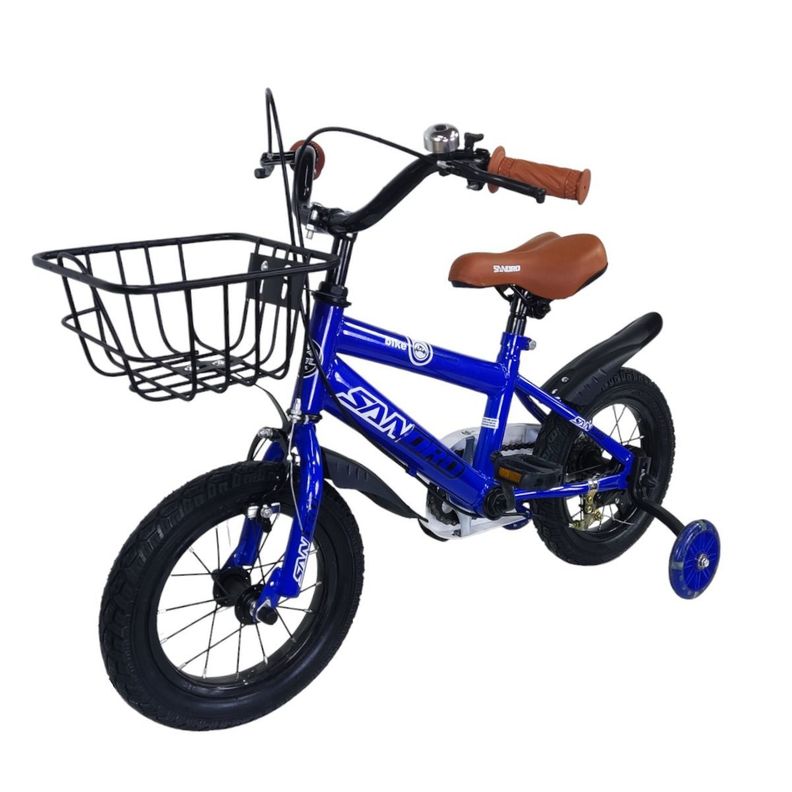 Bicicleta Aro 12 Infantil Sandro Azul Metalizado-2