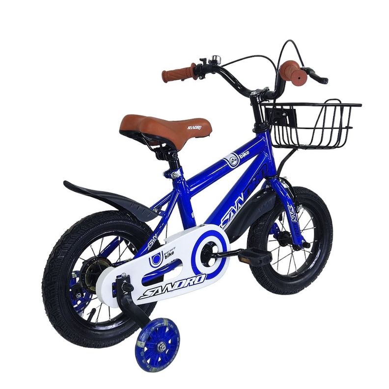 Bicicleta Aro 12 Infantil Sandro Azul Metalizado-5