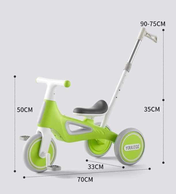 Triciclo Infantil Multifuncional 5 en 1 con Pedales Verde-7