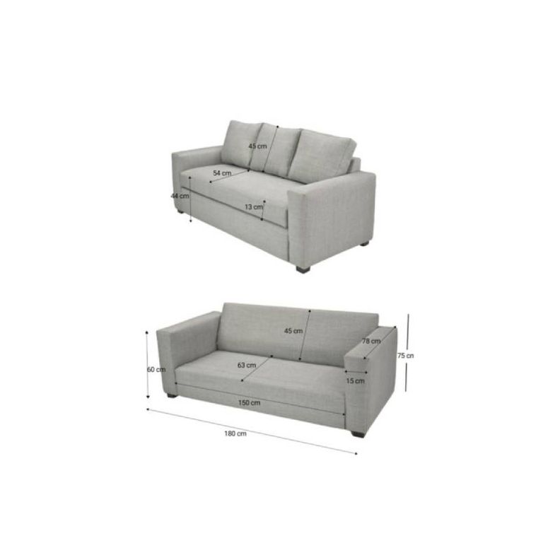 Living Lino Gris Plata 3-1-1-4
