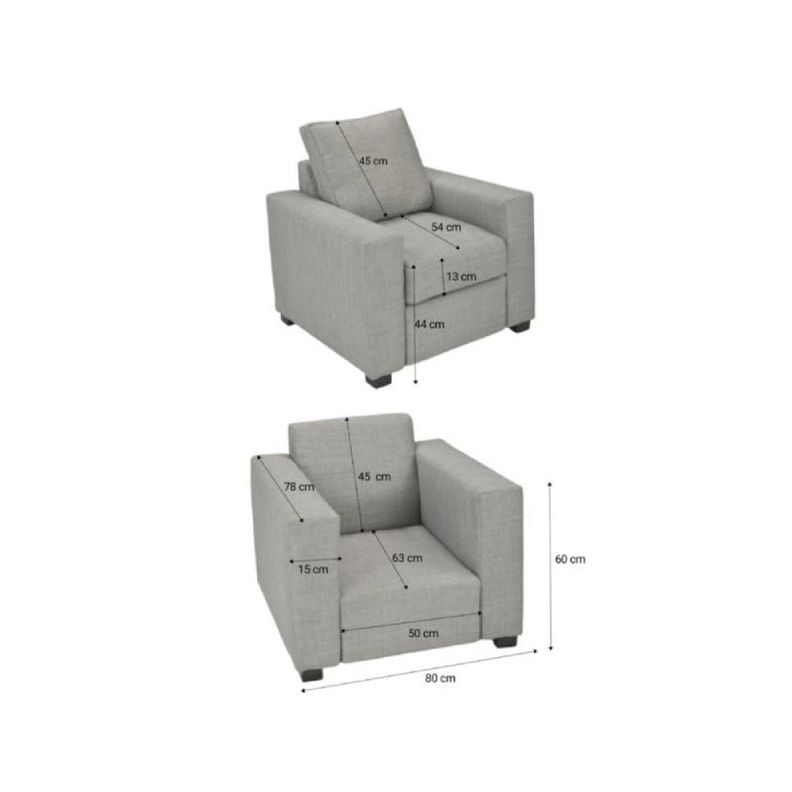 Living Lino Gris Plata 3-1-1-5