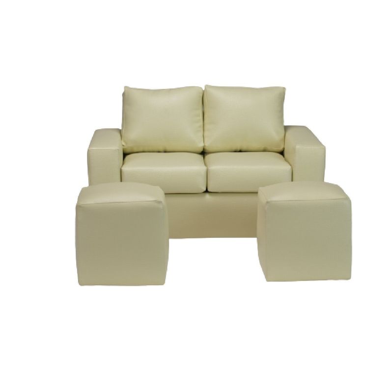 Sofá Romme 2 Cuerpos Marfil + 2 Pouf-0