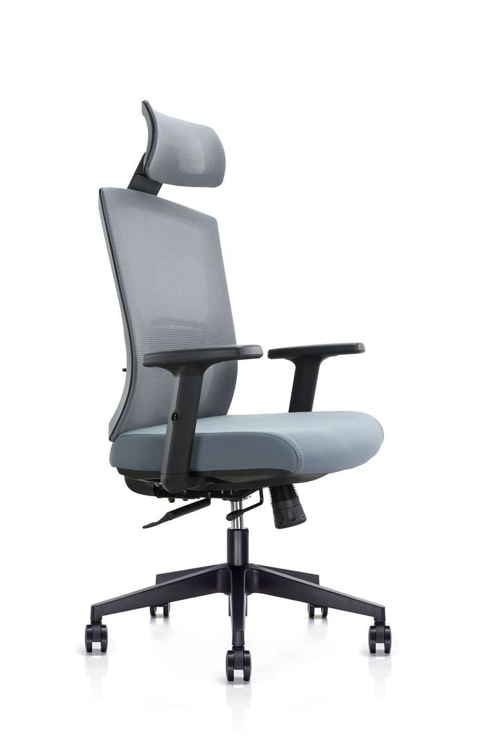 Silla De Oficina Gerencial Ergonómica Piacere Gris-3