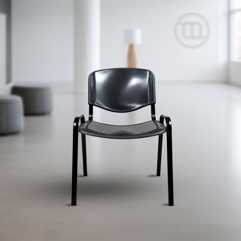 Silla visita ISO polipropileno negro-2