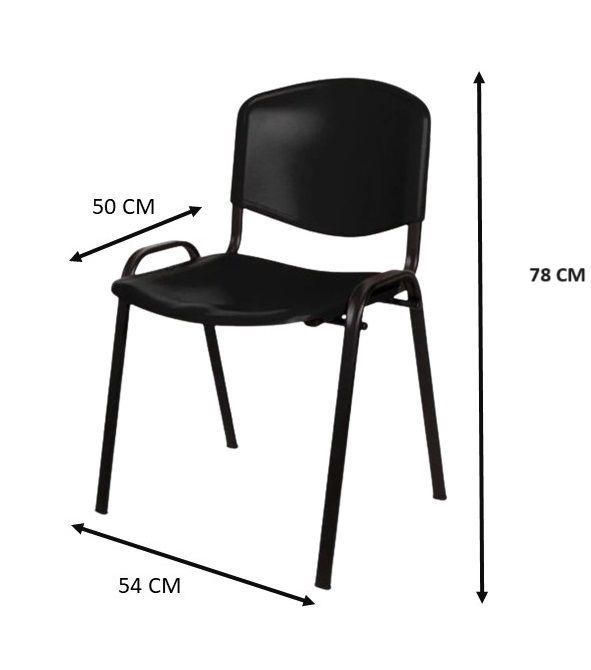 Silla visita ISO polipropileno negro-5