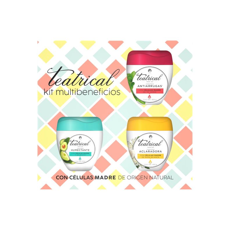 Tripack Teatrical Antiarruga + Aclarante + Humectante 3X100G-0