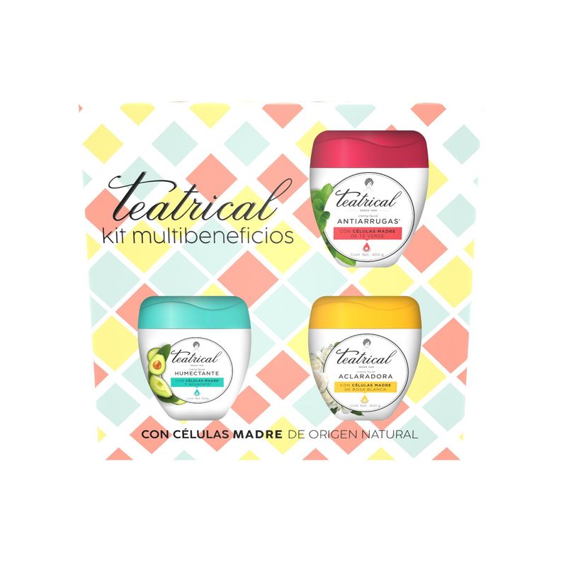 Tripack Teatrical Antiarruga + Aclarante + Humectante 3X100G-1
