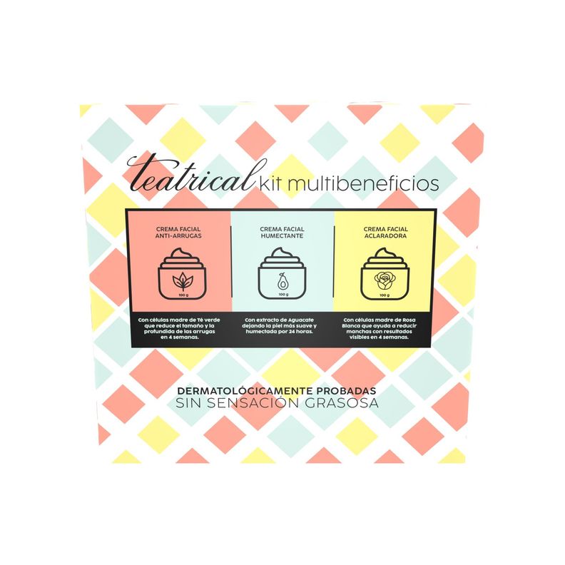 Tripack Teatrical Antiarruga + Aclarante + Humectante 3X100G-4
