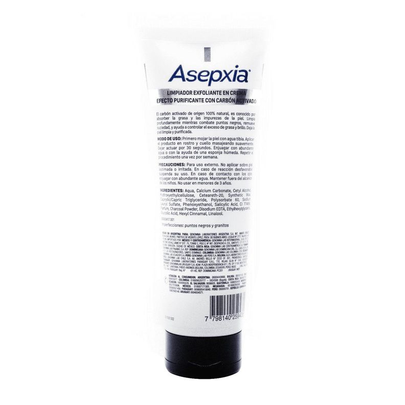 Asepxia Carbón Limpiador Líquido Exfoliante 120 Gr-1