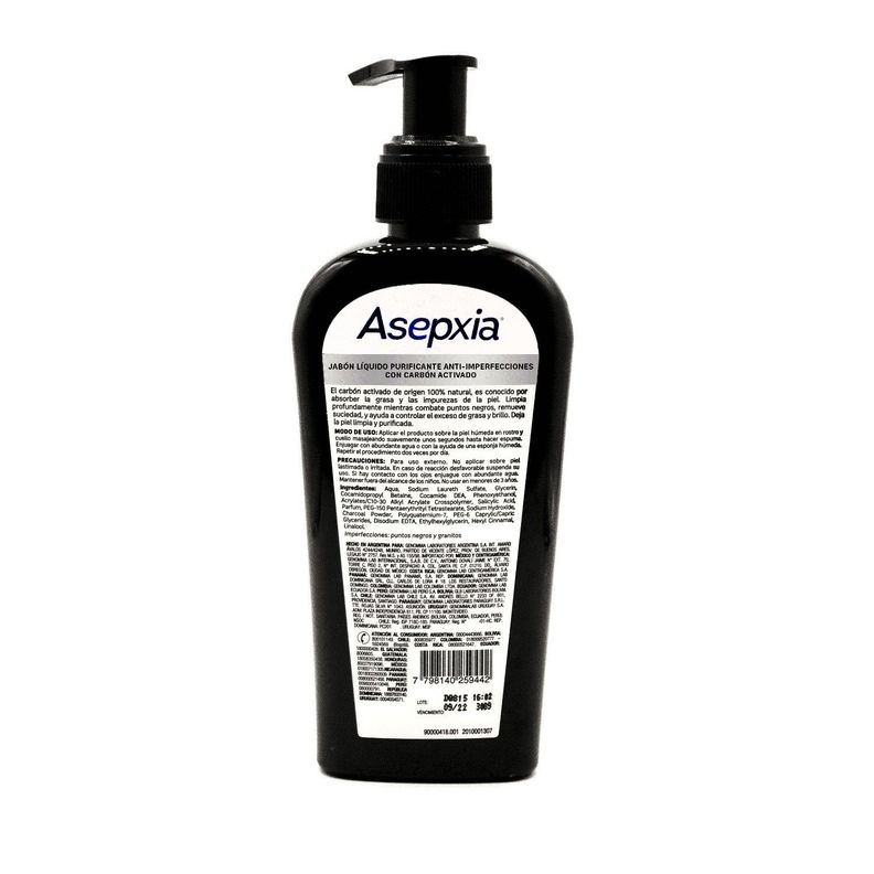 Asepxia Carbón Jabón Líquido Purificante 200 ML-2
