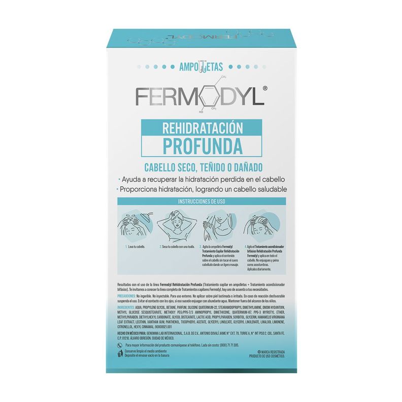 Fermodyl Rehidratación Capilar Profunda Ampollas 6X10Ml-2