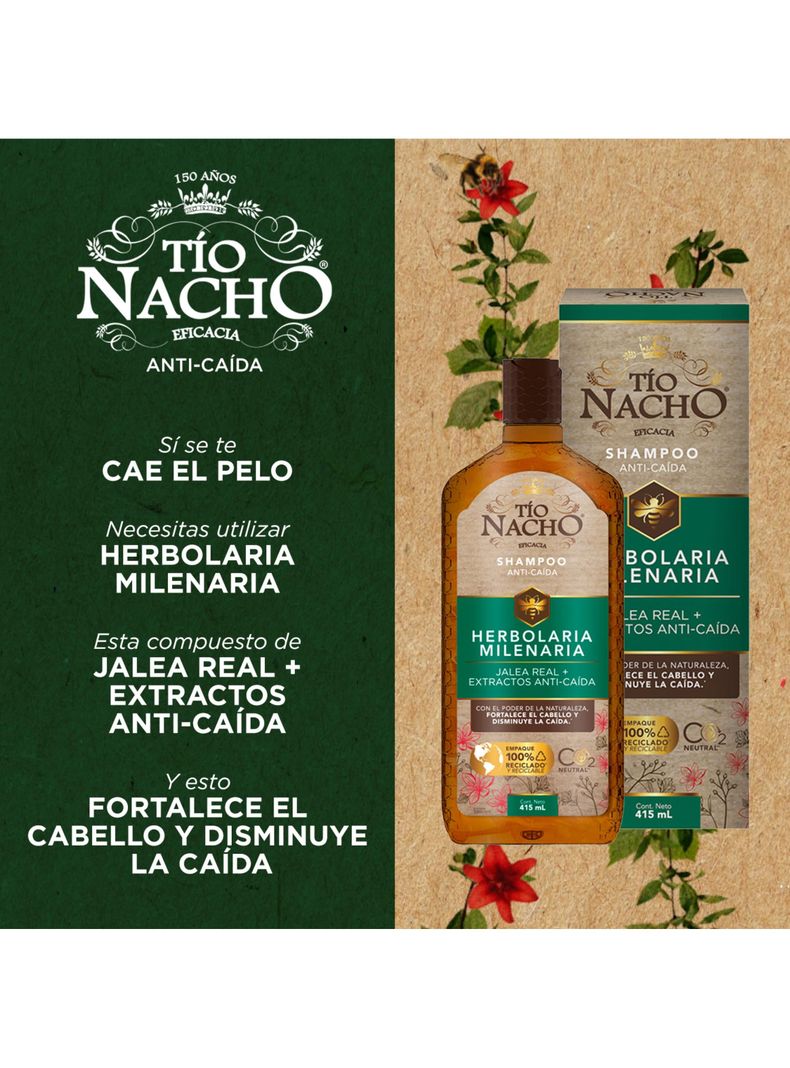 Tío Nacho Shampoo Herbolaria Anti Caída 1 LT-4