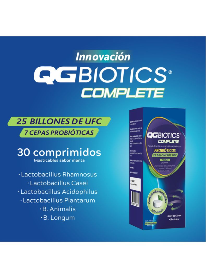 QGBiotics Complete probióticos 25 billon UFC 30 masticables-2