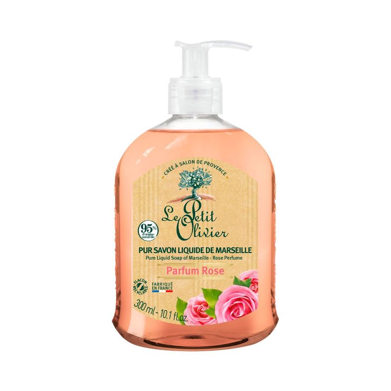 Jabón liquido de Marsella  Rosa - Producto Vegano - 300 ml-0
