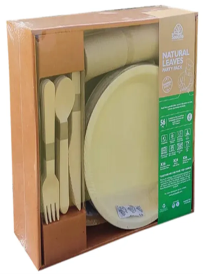 Pack Picnic/fiesta Descartable para 8 Personas Hoja Palma