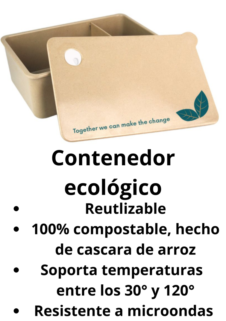Contenedor De Comida Ecológico EcoSoulife, Cáscara De Arroz-1