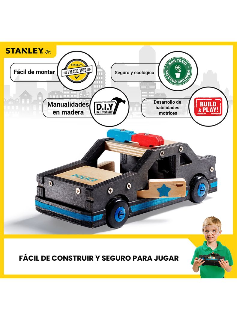 Set de Construcción para niño Auto de Policía Stanley Jr-5