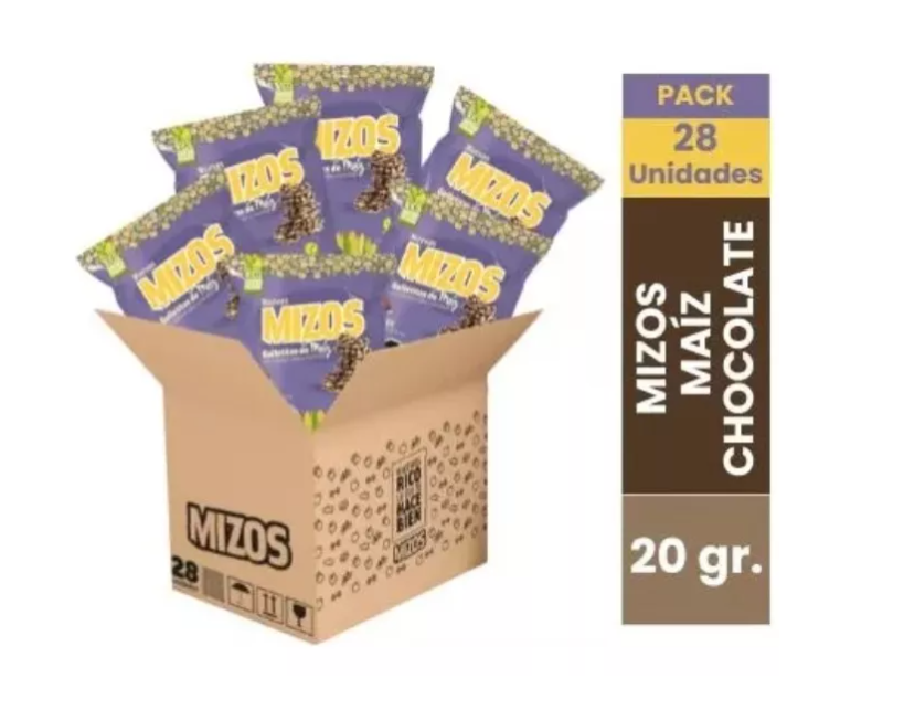 Galleta Mizos Maíz Chocolate 20 Gr. - 28 Uds.-0