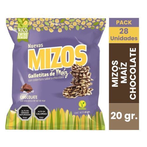 Galleta Mizos Maíz Chocolate 20 Gr. - 28 Uds.-2