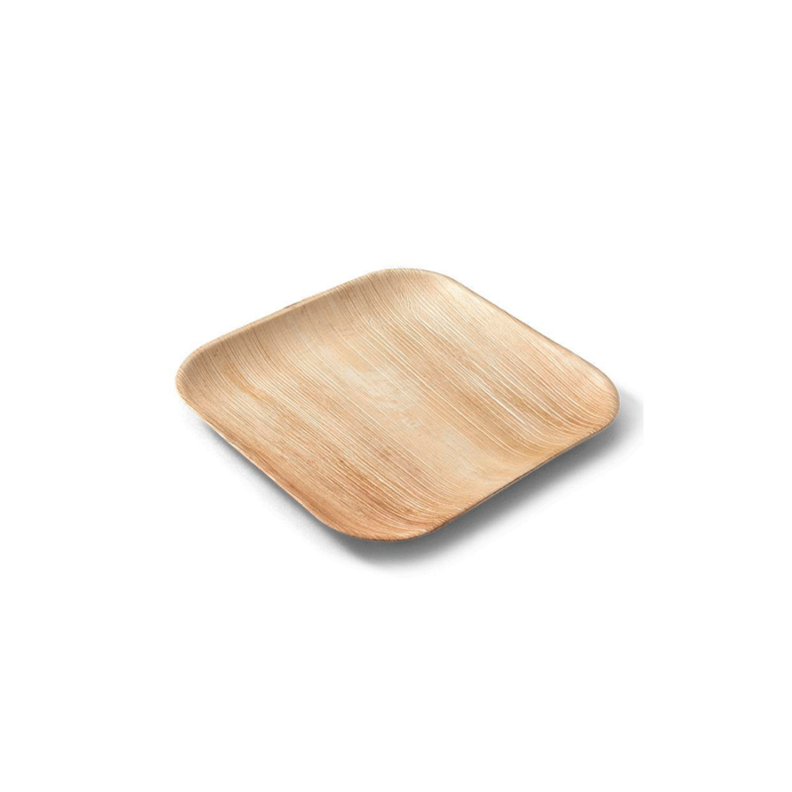 50 Platos cuadrados 25cm x 25cm- 10" , Hoja De Palma-2