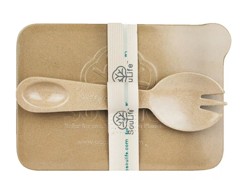 Contener de comida ecológico +  cuchara, Cáscara De Arroz-3