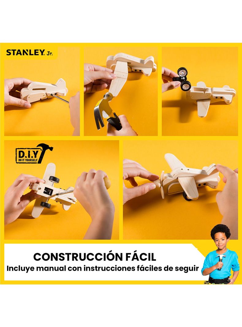Juego de Construcción para niños Avión Retráctil Stanley Jr para armar -2