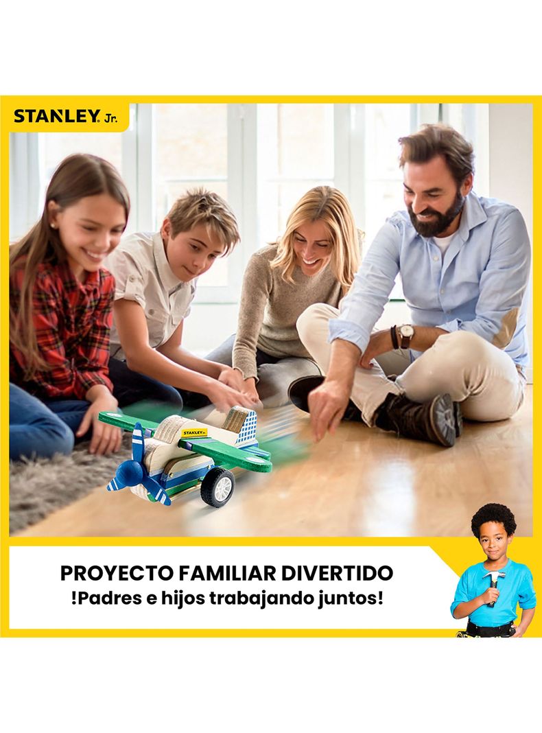 Juego de Construcción para niños Avión Retráctil Stanley Jr para armar -5