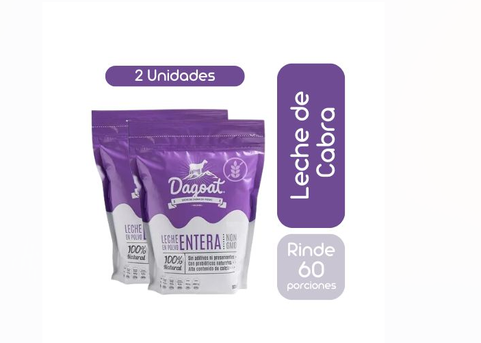 Pack 2 Leche entera en polvo de cabra 900gr -0