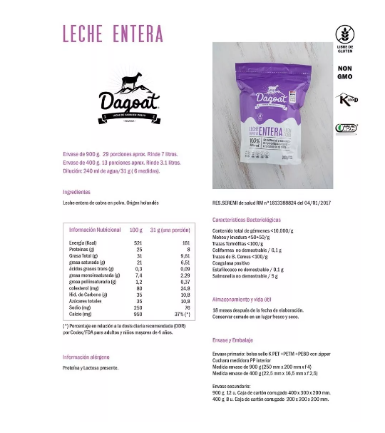 Pack 2 Leche entera en polvo de cabra 900gr -2