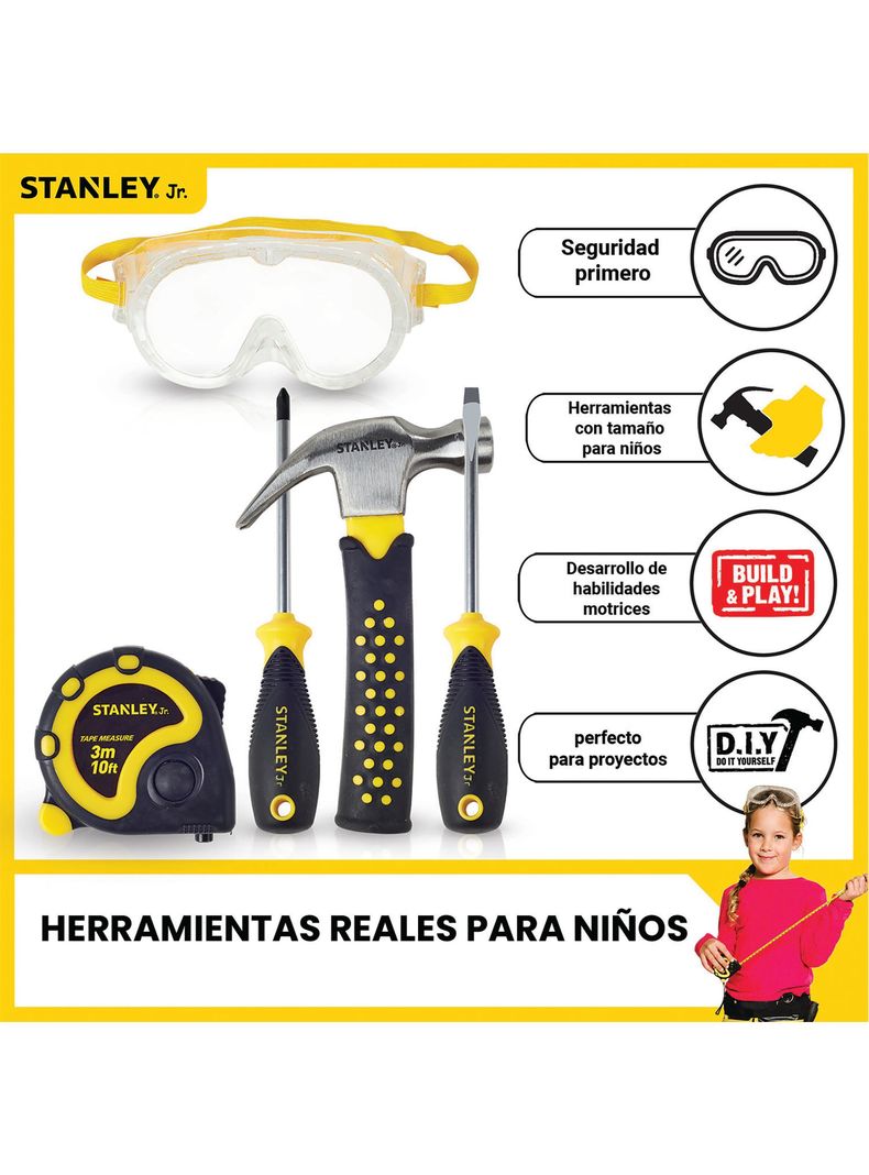 Juego de 5 Herramientas para niños Stanley Jr-2