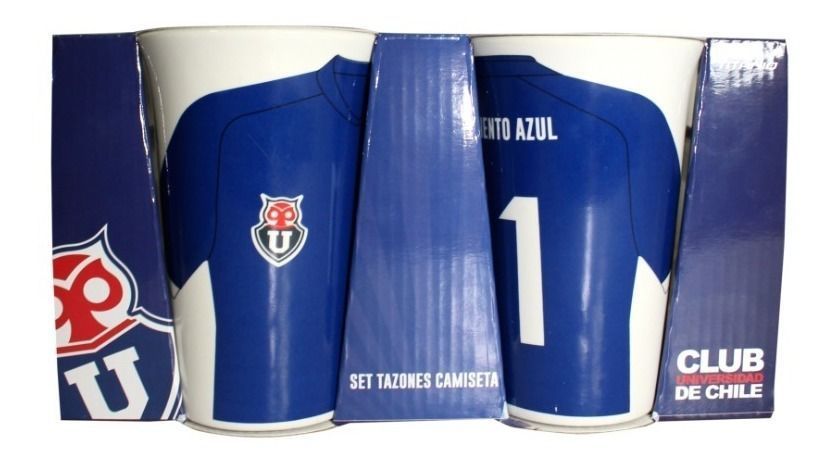 Set 2 Tazones Camiseta Universidad De Chile 325 Ml Oficial-0