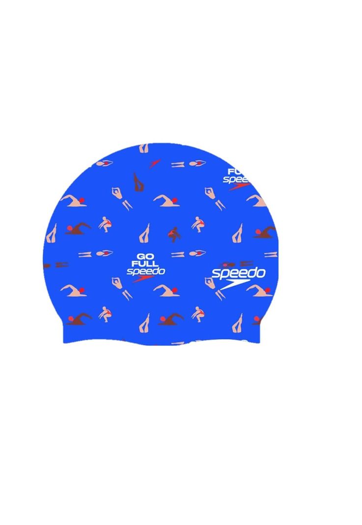 Gorra Natacion Printed Go Full Disenos Speedo Azul