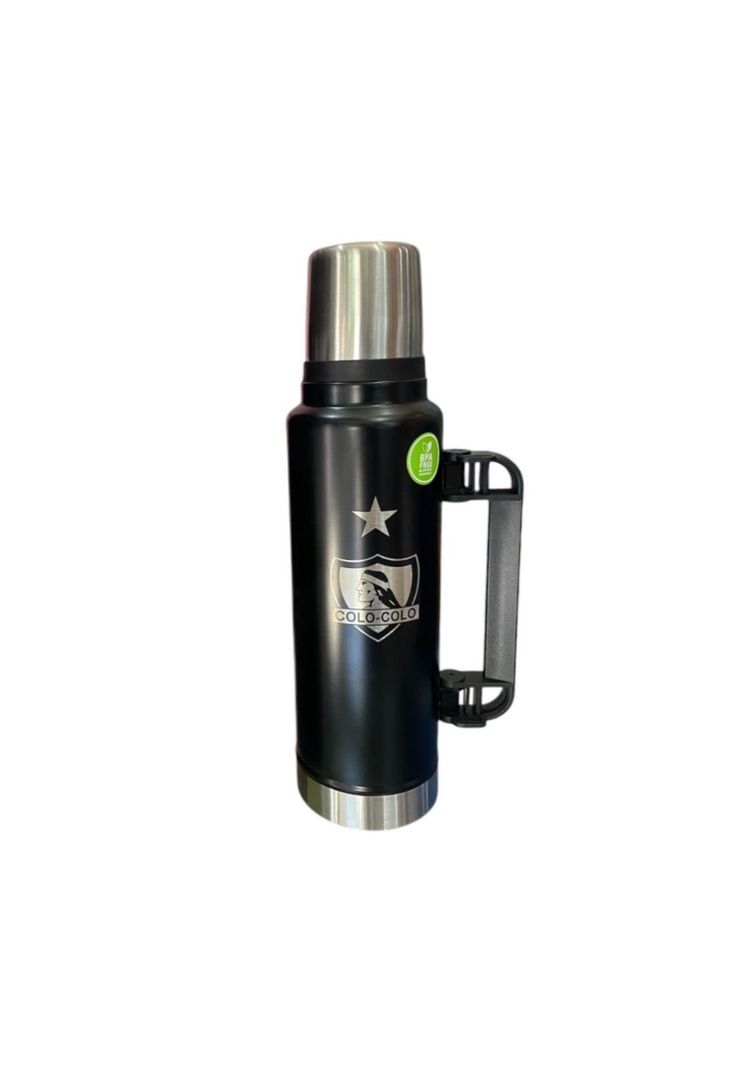 Termo Colo Colo 1,5L Acero Inoxidable Nuevo Oficial Titanio-0