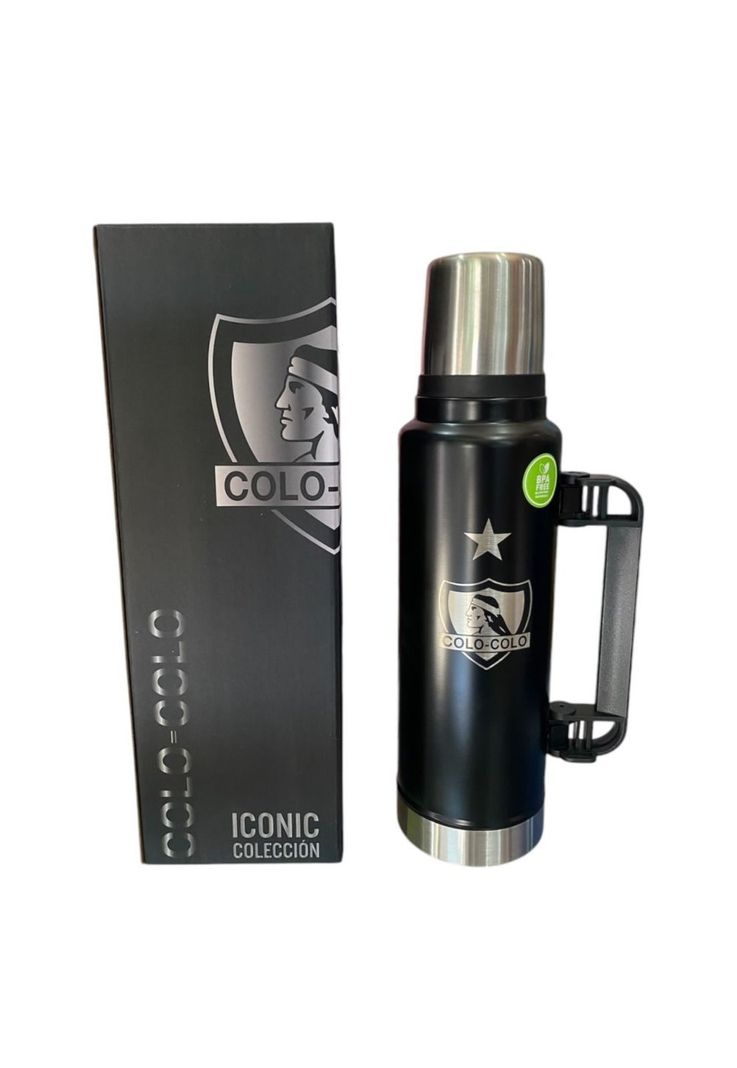 Termo Colo Colo 1,5L Acero Inoxidable Nuevo Oficial Titanio-2