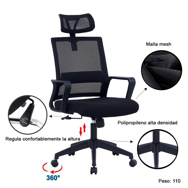 Silla Ejecutiva de Oficina PC Escritorio Giratoria Miami-2