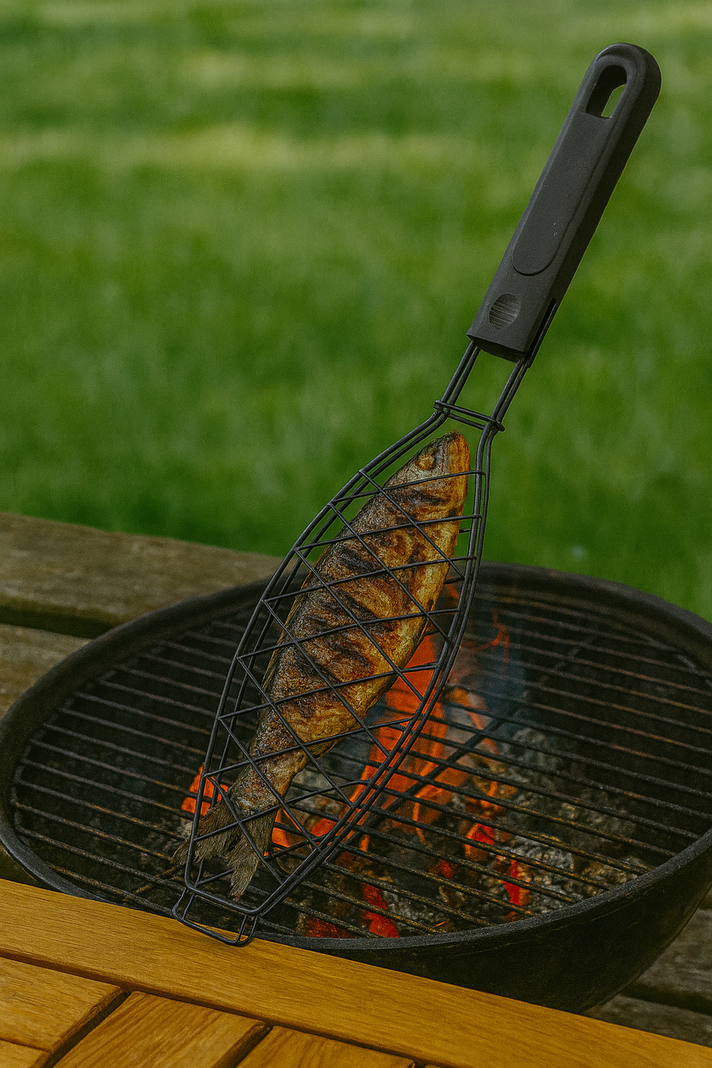 Grill Rejilla Antiadherente Para Asar Pescado Stellen Negro