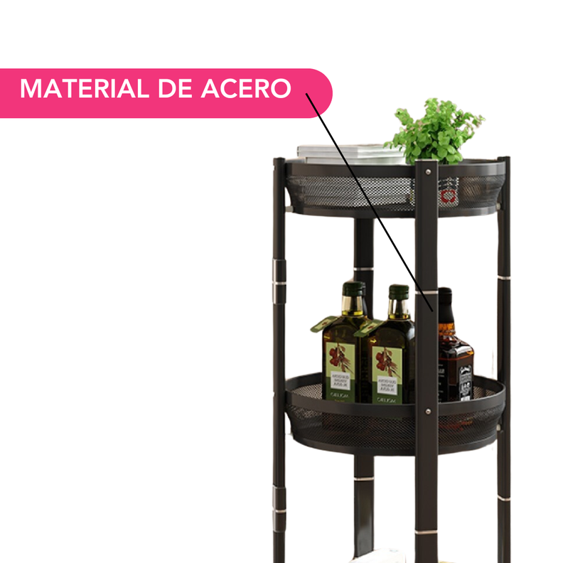 Carro Organizador con Ruedas 3 Niveles Negro-2