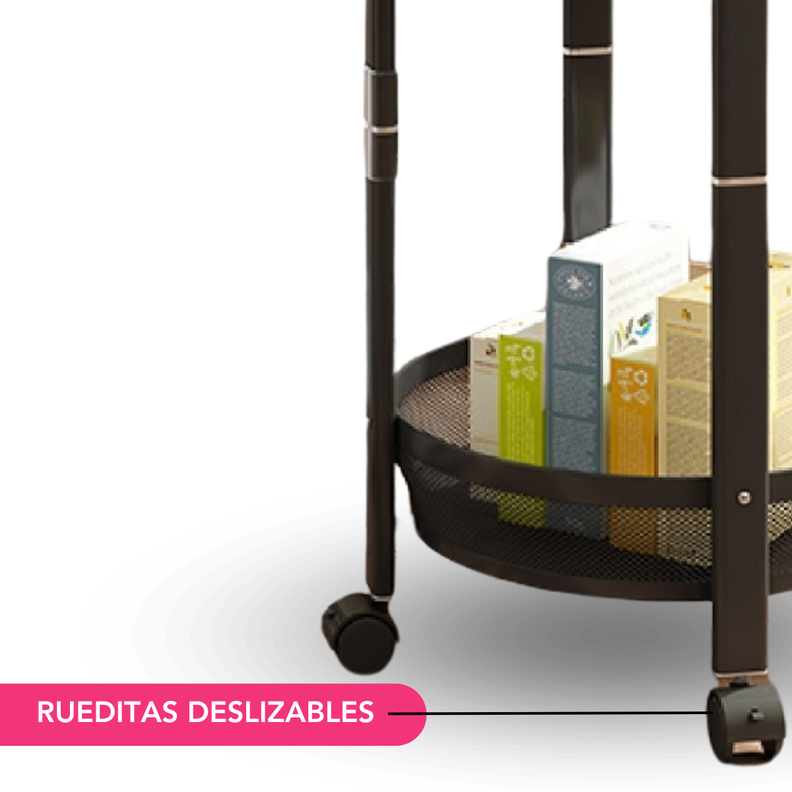 Carro Organizador con Ruedas 3 Niveles Negro-6