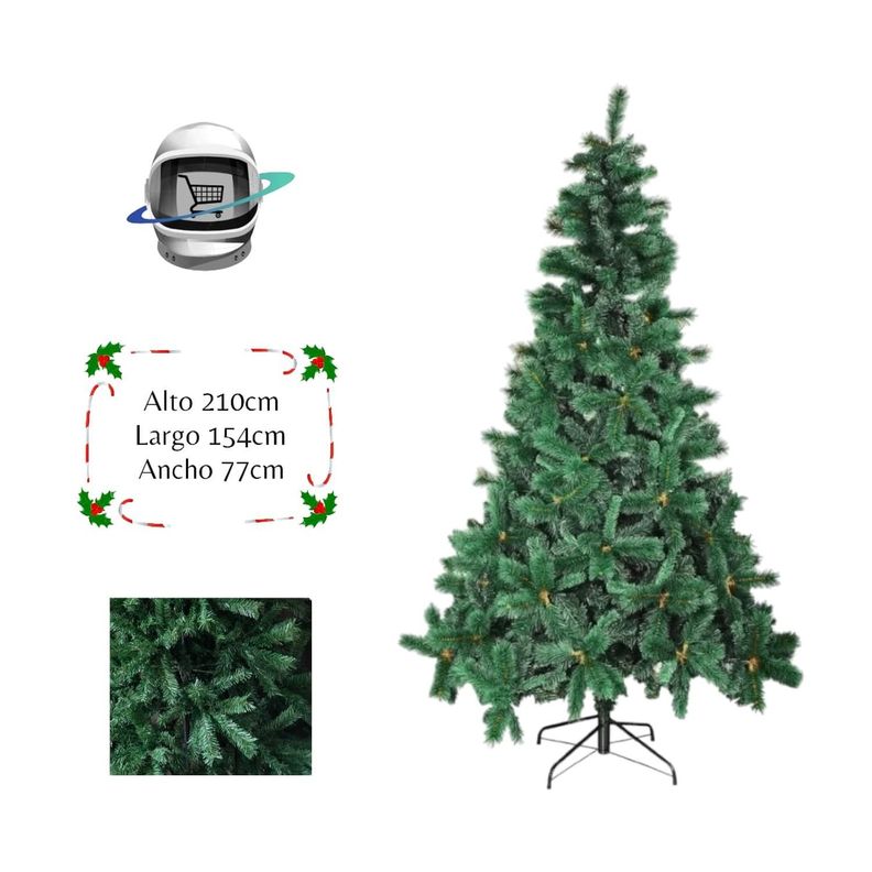 Arbol De Navidad 210 Cm Ramas Tradicional XXL