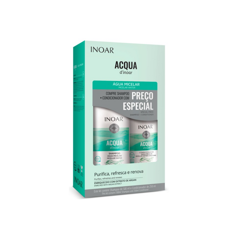 Pack INOAR Acqua dInoar Micelar Shampoo 500 ml + Condicionador 250 ml