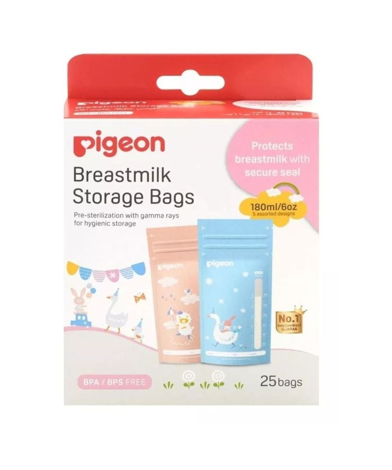 Bolsas Para Almacenar Leche Materna Pigeon - 180ml - 25uds-1