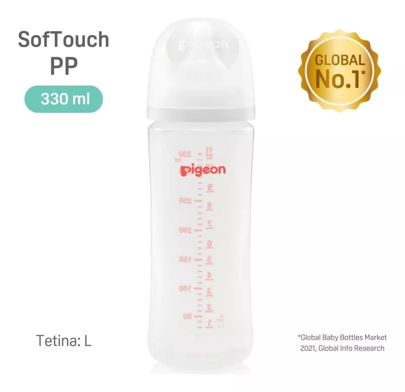 Mamadera Bebe Pigeon Softouch Boca Ancha 330ml Pp - 6+ Meses-2